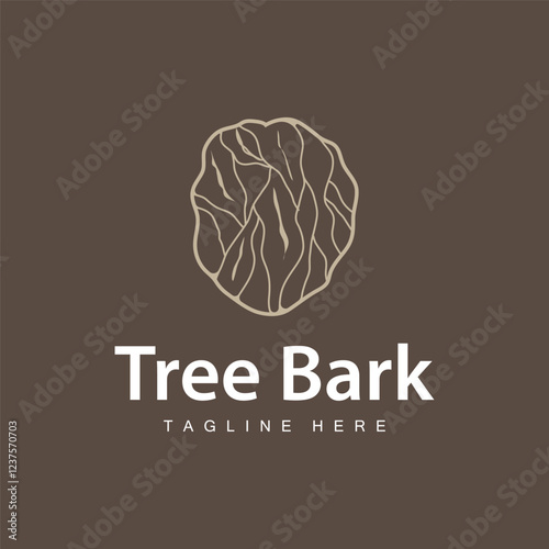 simple line design wood bark logo illustration minimalist wood structure concept minimalist line template symbol icon