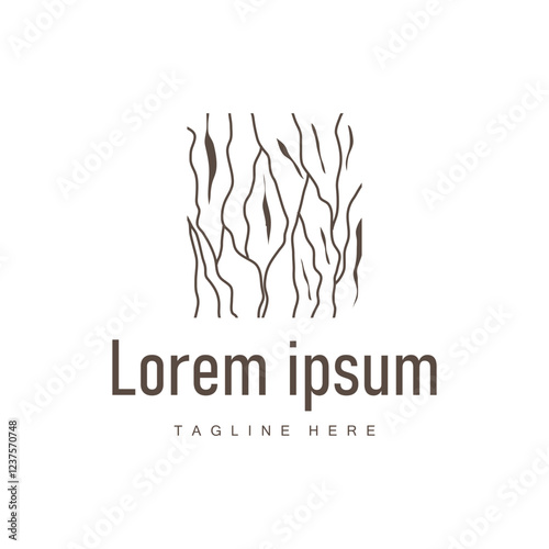 simple line design wood bark logo illustration minimalist wood structure concept minimalist line template symbol icon