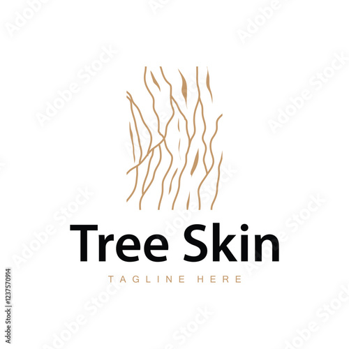 simple line design wood bark logo illustration minimalist wood structure concept minimalist line template symbol icon