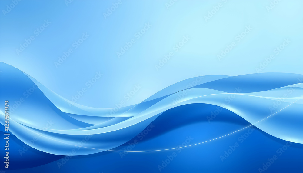 Abstract blue waves, smooth flowing curves, light gradient background, serene aquatic theme, dynamic composition, minimalist design, soft blending, ethereal atmosphere, digital illustration, soothing Abstract blue waves, smooth flowing curves, light gradient background, serene aquatic theme, dynamic composition, minimalist design, soft blending, ethereal atmosphere, digital illustration, soothing