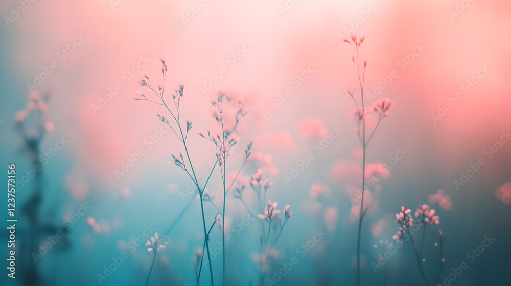 Soft, faded pink flowers with a dreamy blue background capture the quiet beauty of nature, offering a sense of peace and renewal. Soft, faded pink flowers with a dreamy blue background capture the quiet beauty of nature, offering a sense of peace and renewal.