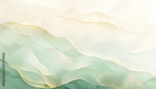 A calming modern ambiance is crafted from pale gold and mint green gradients with solid grain overlays.