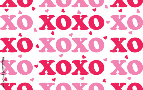 Valentine pattern seamless fabric Valentine day. XOXO font pattern vector heart lover. Designed for background ,wallpaper ,valentine pattern ,wrapping paper ,couple ,fabric ,anniversary ,sweetheart