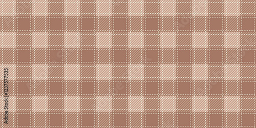 Tartan plaid seamless pattern mocha tone background graphic illustration.