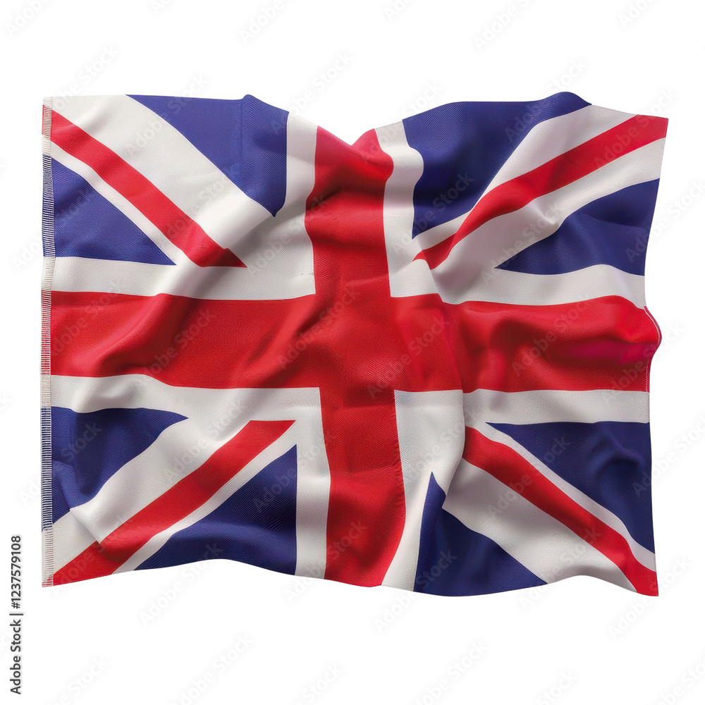 Fototapeta premium British flag waving in wind, showcasing vibrant colors and design