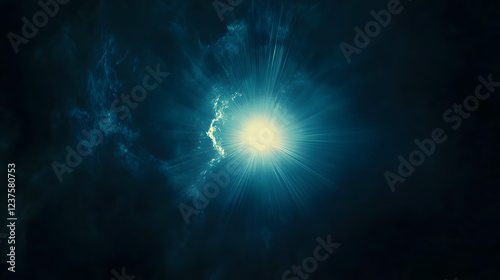 Wallpaper Mural A bright burst of light emerges from the stars, creating a cosmic effect that evokes wonder and the vastness of the universe. Torontodigital.ca