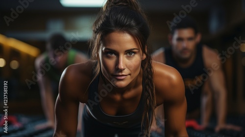 Woman training with personal instructor