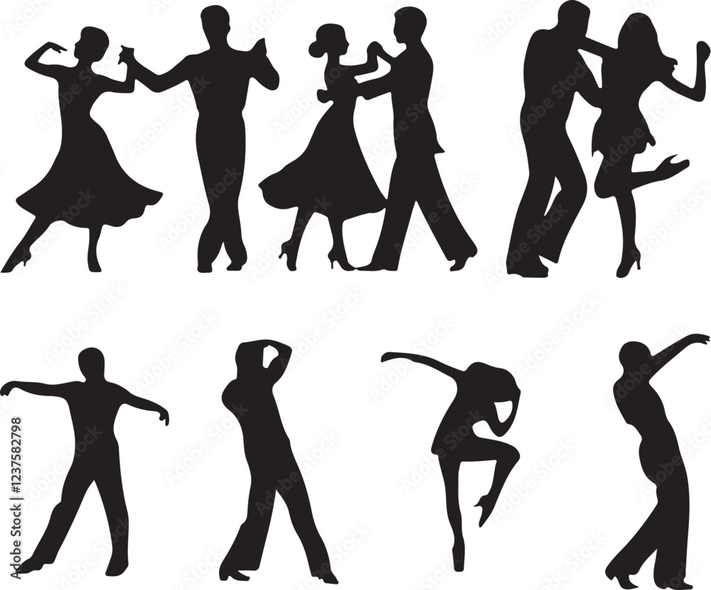 Group of people dance icon vector on white background. Group of people dance icon vector on white background.