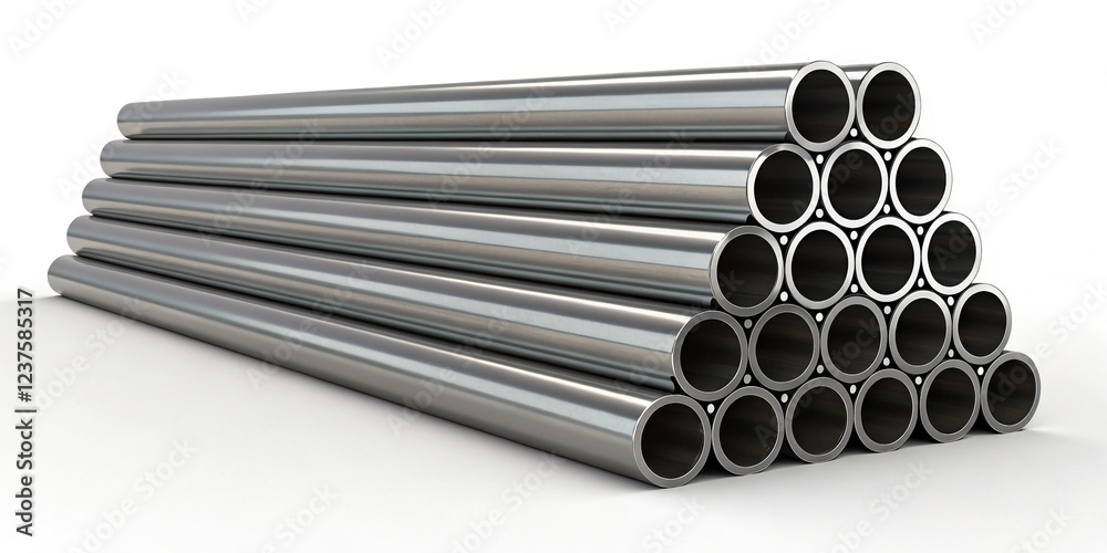 Versatile Stack of Metal Pipes Isolated for Engineering and Design Applications Versatile Stack of Metal Pipes Isolated for Engineering and Design Applications