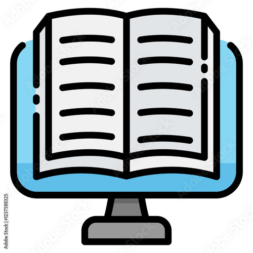  Online Learning Lineal Color Icon