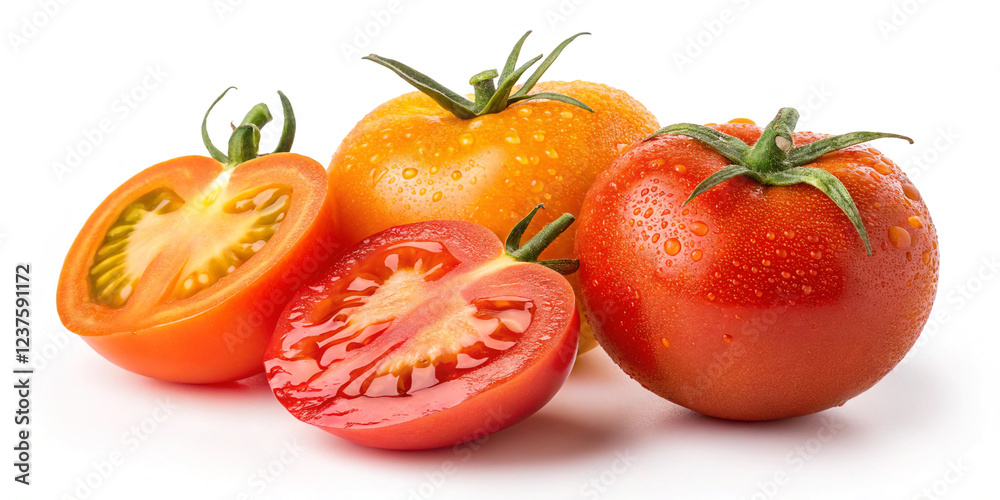 Fototapeta premium Fresh Tomatoes Isolated on a White Background