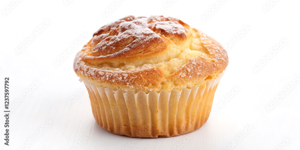 Tasty Viennese Muffin Pastry Isolated on a Bright White Background for Sweet Indulgence Tasty Viennese Muffin Pastry Isolated on a Bright White Background for Sweet Indulgence