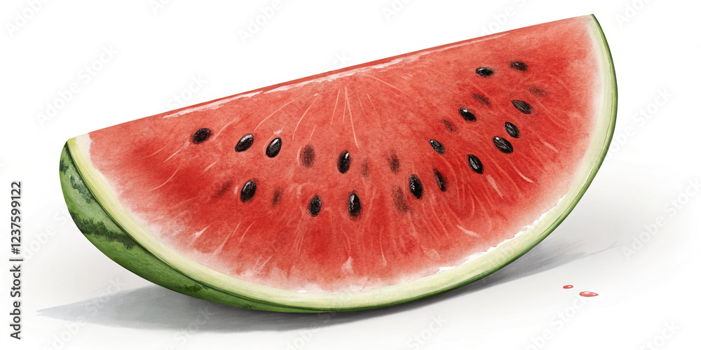Juicy Watermelon Slice Isolated on a Clean White Background Juicy Watermelon Slice Isolated on a Clean White Background
