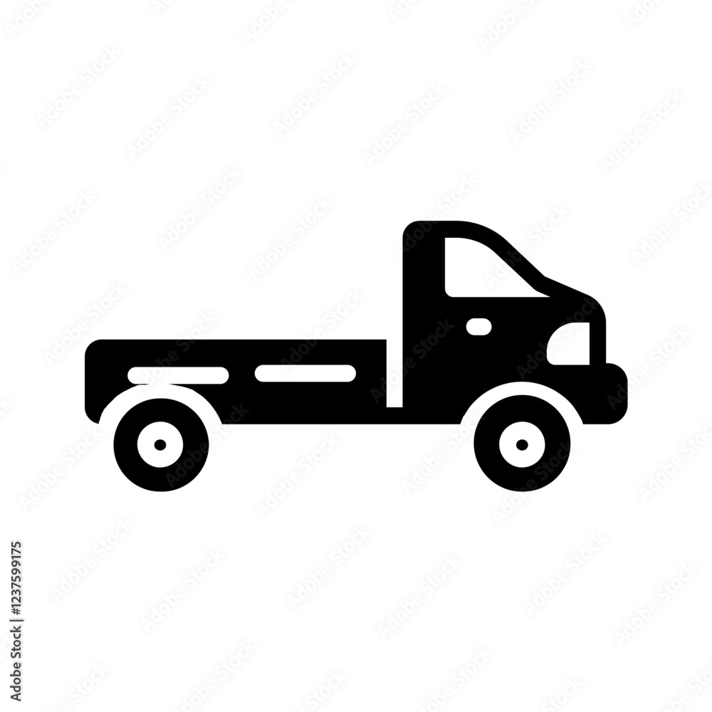 Vector solid black icon for Flatbed Vector solid black icon for Flatbed