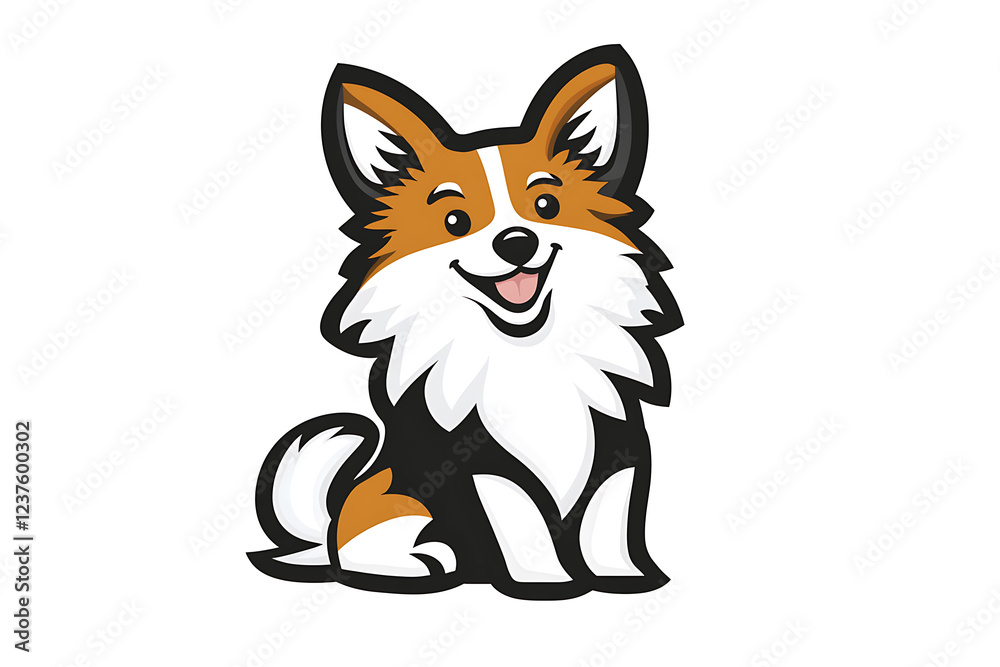 A flat vector illustration of a friendly dog in a modern style A flat vector illustration of a friendly dog in a modern style