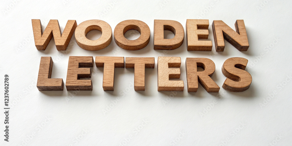 Wooden Letters Isolated on a White Background for Creative Projects Wooden Letters Isolated on a White Background for Creative Projects