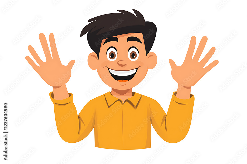 A flat vector illustration of a joyful person with colorful geometric shapes in a modern and vibrant style A flat vector illustration of a joyful person with colorful geometric shapes in a modern and vibrant style