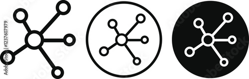 Molecule or formula icon in flat, line set. isolated on transparent background The Chemistry chemical structure Laboratory scientific research DNA cell protein Sign vector for apps or web.