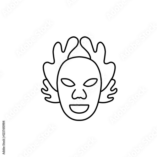 Carnival mask outline 