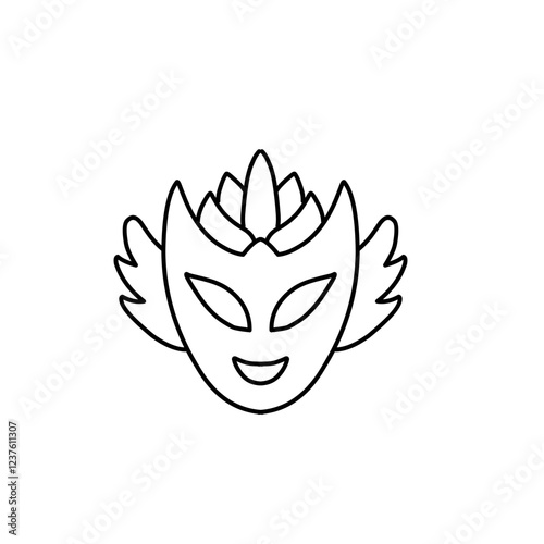 Carnival mask outline 