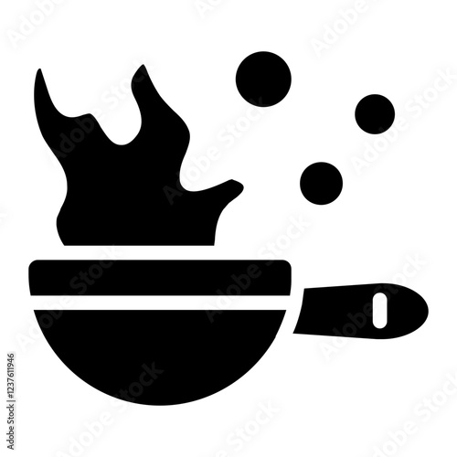 Wok Flame Solid Icon