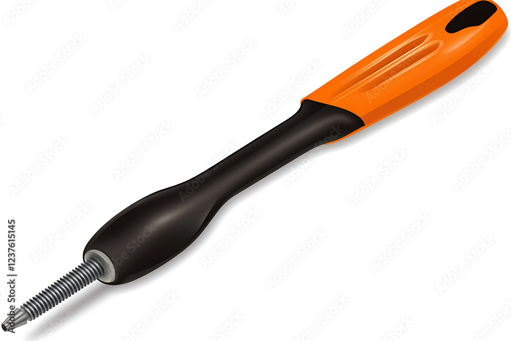 A flat vector illustration of a screwdriver against a white background A flat vector illustration of a screwdriver against a white background