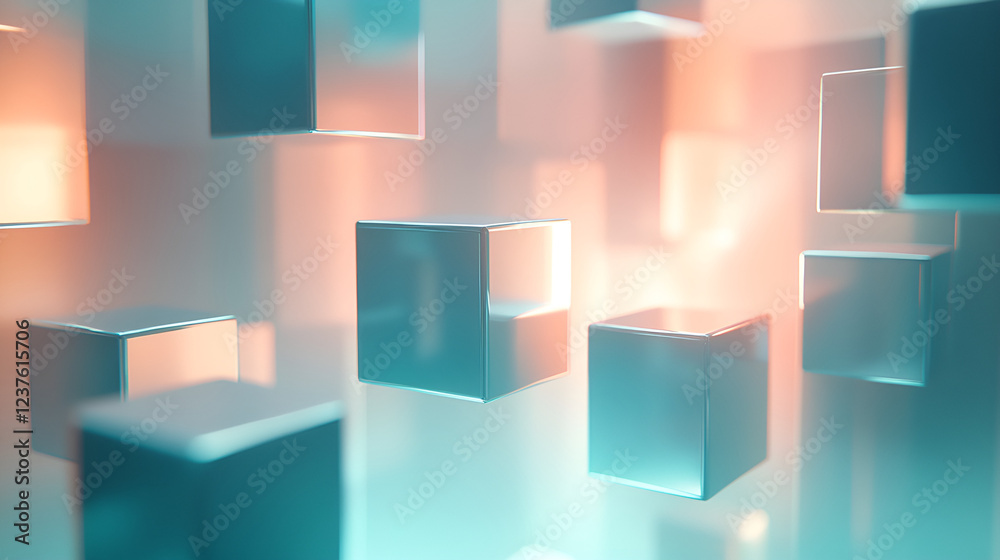 Abstract geometric float scene Abstract geometric float scene
