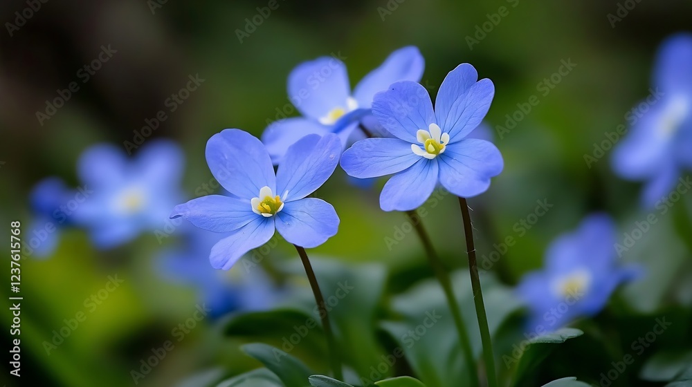 Vibrant Blue Verbena Blossoms Blooming in Lush Green Garden Setting : Generative AI Vibrant Blue Verbena Blossoms Blooming in Lush Green Garden Setting : Generative AI