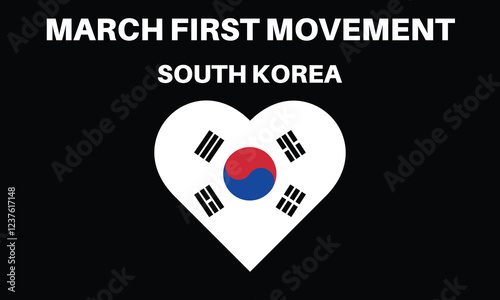 March first movement day of south korea. Vector illustration.