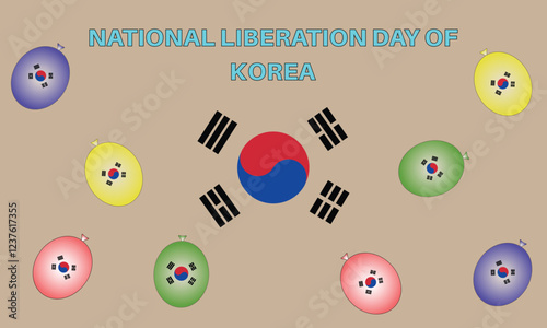 National liberation day of korea. Vector illustration.