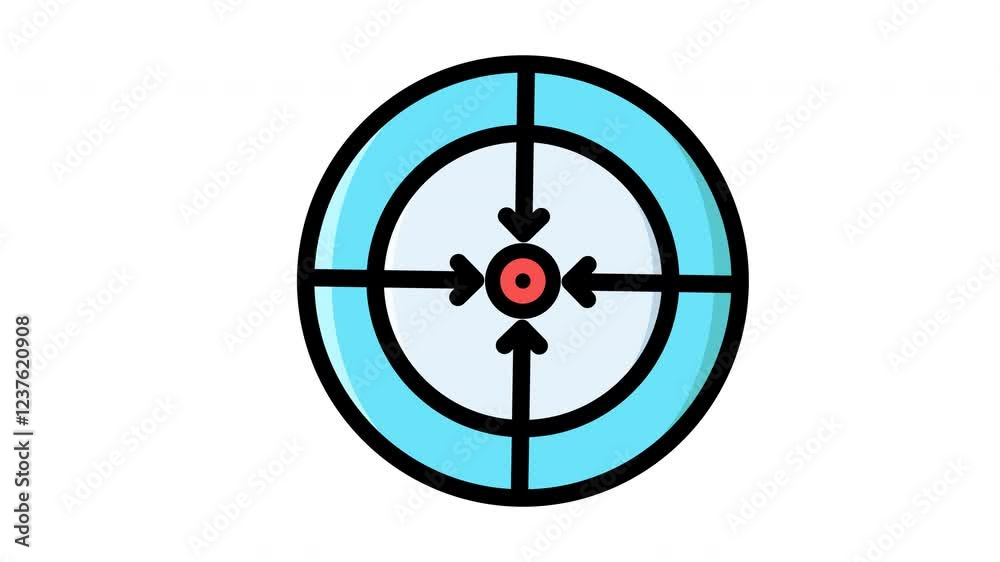 Business target focus animation with data analytics concept Business target focus animation with data analytics concept