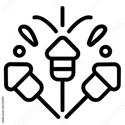 Fireworks Line Icon