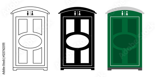 toilet portable icon. Design vector of public toilet portable in various style