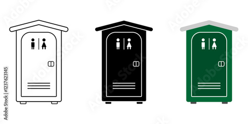 toilet portable icon. Design vector of public toilet portable in various style