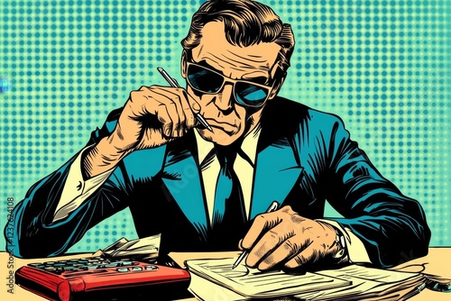 Accounting Bookkeeper Clerk Man. Bank Advisor, 