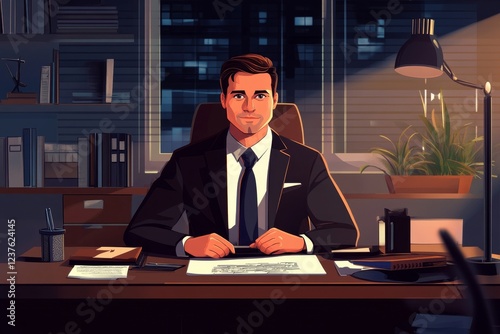 Accounting Bookkeeper Clerk Man. Bank Advisor, 