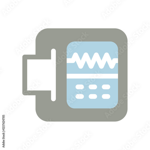 electrocardiogram machine flat icon illustration