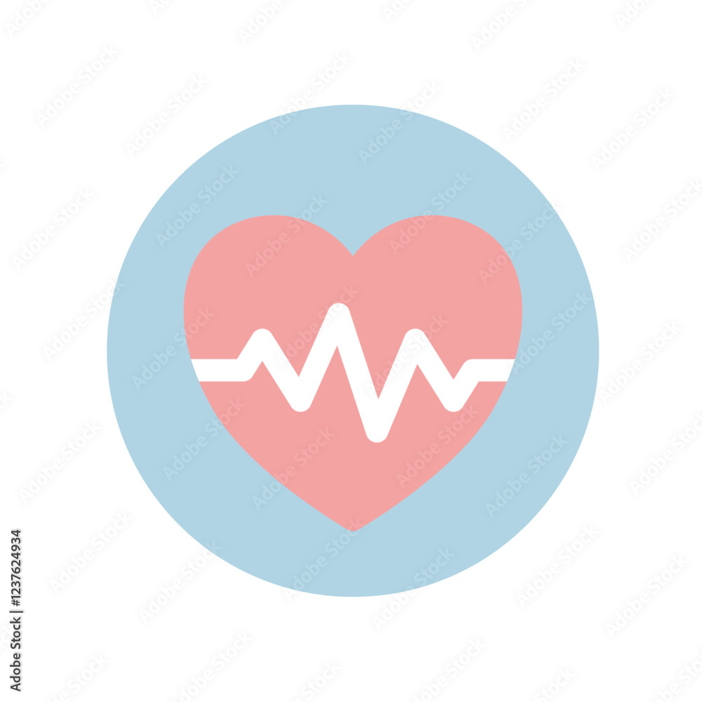 hearth pulse flat icon illustration hearth pulse flat icon illustration