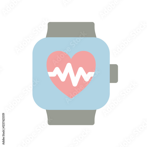 smart watch hearth flat icon illustration