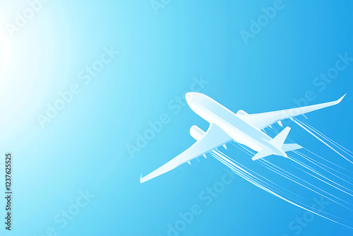 Wallpaper Mural A flat vector illustration of a colorful airplane flying in the sky Torontodigital.ca