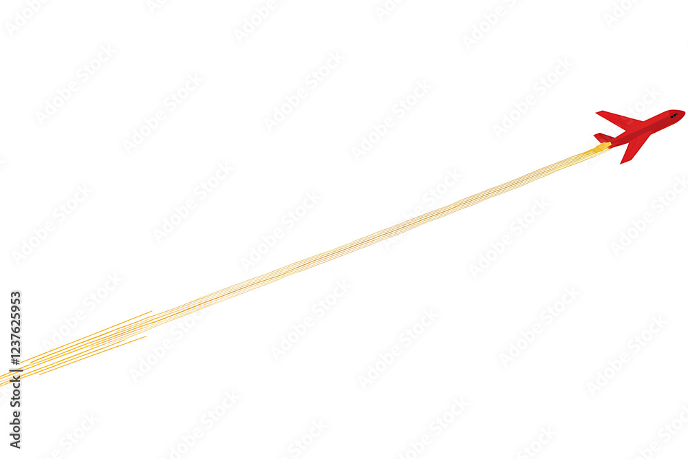 A flat vector illustration of an airplane flying in the sky A flat vector illustration of an airplane flying in the sky