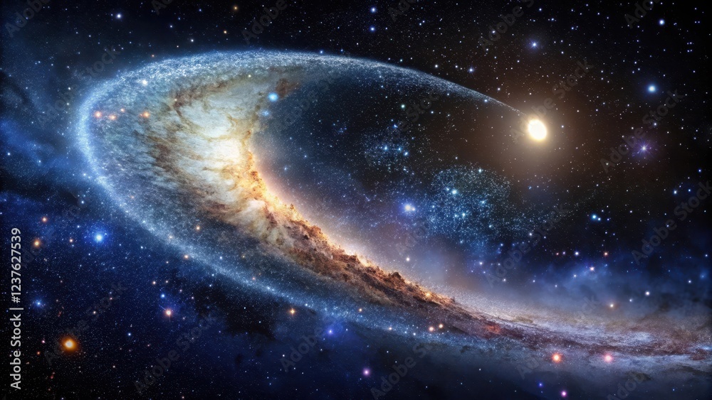 Fototapeta premium A majestic galaxy sprawls across a velvety black canvas