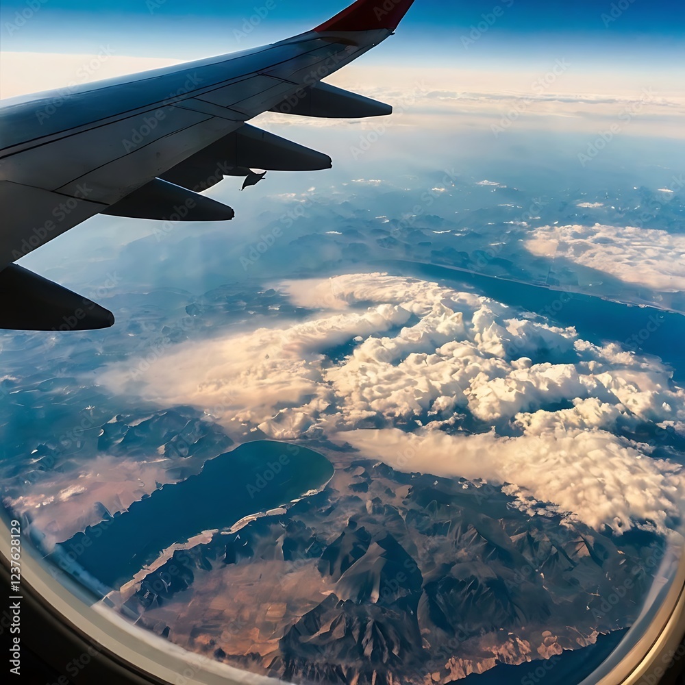 Fototapeta premium view from airplane window