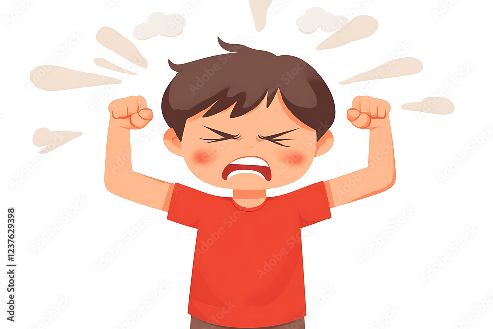 A flat vector illustration of an angry person with a striking and expressive design A flat vector illustration of an angry person with a striking and expressive design