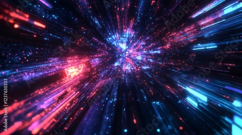 Wallpaper Mural abstract digital background with glowing lines Torontodigital.ca