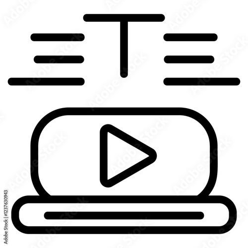 Text to Video Line Icon