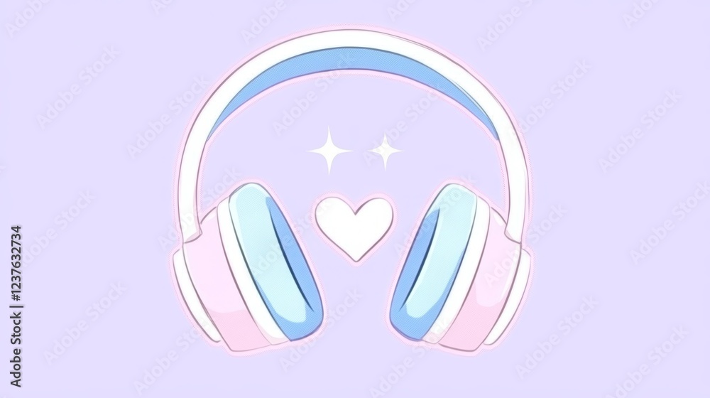 Pastel Headphones Sweet Melody of Love and Bliss Pastel Headphones Sweet Melody of Love and Bliss