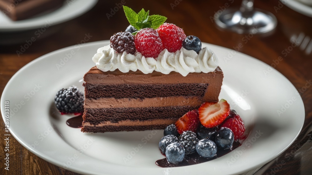 Decadent Chocolate Mousse Cake with Fresh Berries Decadent Chocolate Mousse Cake with Fresh Berries