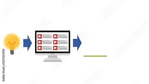 Animated Infographic to Monetize Video Content Footage. Monetize content video and earn money from Online. People watching Video contents and make revenue