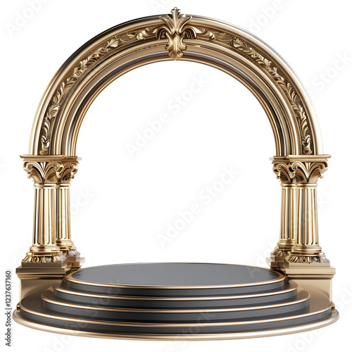 Gold Archway isolated on transparent background